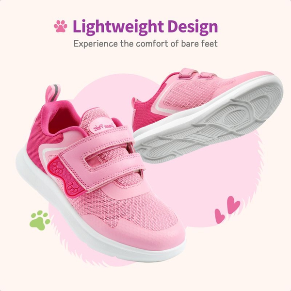 Kids Mesh Upper Easy On & Off Athletic Running Shoes - PINK HOT PINK - 2
